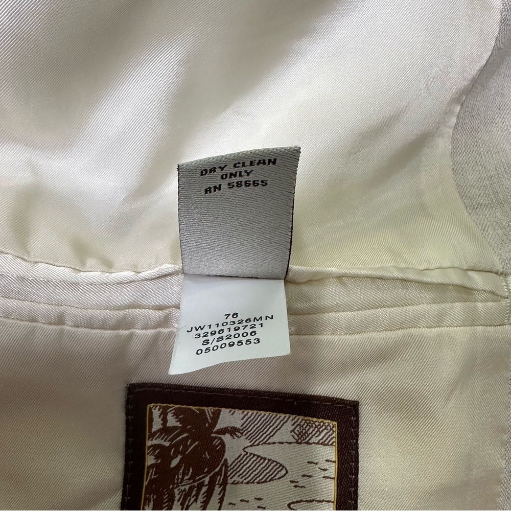 John W. Nordstrom Men’s Beige 42R Ormezzano 100% Linen Blazer Sport Coat - Picture 10 of 11